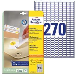 AVERY Etikett AVERY L4730REV-25 17, 8x10mm visszaszedhető 6750 címke/doboz 25 ív/doboz (L4730REV-25) - robbitairodaszer