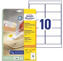 Avery Etikett AVERY L4744REV-25 96x50, 8mm univerzális 250 címke/doboz 25 ív/doboz (L4744REV-25) - robbitairodaszer