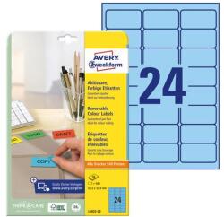 AVERY Etikett AVERY L6032-20 63, 5x33, 9mm univerzális kék 480 címke/doboz 20 ív/doboz (L6032-20) - robbitairodaszer