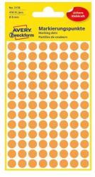 Avery Etikett AVERY 3178 öntapadó jelölőpont neon sárga 8mm 416 jelölőpont/csomag (3178) - robbitairodaszer