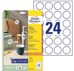 AVERY Etikett AVERY L3415-10 kör alakú 40 mm átmérő 240 címke/doboz 10 ív/doboz (L3415-10) - robbitairodaszer