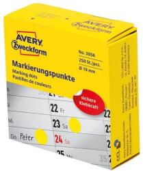 Avery Etikett AVERY 3856 öntapadó jelölőpont adagoló dobozban sárga 19mm 250 jelölőpont/doboz (3856) - robbitairodaszer