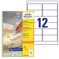AVERY Etikett AVERY L4743REV-100 99, 1x42, 3 mm univerzális visszaszedhető 1200 címke/doboz 100 ív/doboz (L4743REV-100) - robbitairodaszer