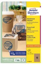 Avery Etikett AVERY L7103-25 63, 5x42, 3 mm környezetbarát ovális barna kraft 25 íves (L7103-25) - robbitairodaszer