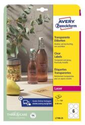 Avery Etikett AVERY L7788-25 80 mm víztiszta átlátszó kör 25 íves (L7788-25)