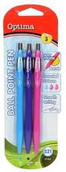Optima Golyóstoll készlet OPTIMA nyomógombos 521 intenzív színek (100917)