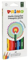 Primo Színes ceruza PRIMO háromszögletű 12 darabos ajándék hegyezővel (5151TRIS12)