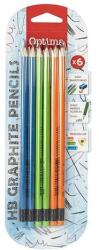 Optima Grafitceruza OPTIMA HB háromszögletű radíros 6 darabos (100147) - robbitairodaszer