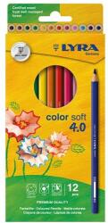 LYRA Színes ceruza LYRA Color Soft 4.0 extra puha élénk lágy színek 12 darabos (2421120)