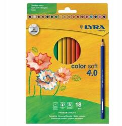 LYRA Színes ceruza LYRA Color Soft 4.0 extra puha élénk lágy színek 18 darabos (2421180) - robbitairodaszer