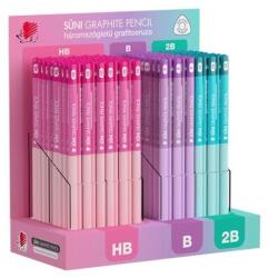ICO Grafitceruza display ICO Süni háromszög HB, B, 2B light pasztell 184 darabos (9130047004) - robbitairodaszer