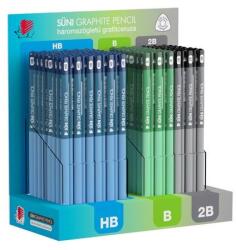 ICO Grafitceruza display ICO Süni háromszög HB, B, 2B dark pasztell 184 darabos (9130047005) - robbitairodaszer