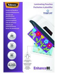 Fellowes Lamináló fólia FELLOWES A/4 80 mikron fényes 25/csom (5396205) - robbitairodaszer