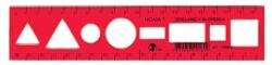 Optima Sablon vonalzó OPTIMA piros 20cm (53050) - robbitairodaszer