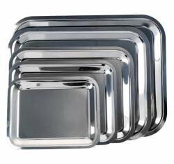  Tálca szögletes rozsdamentes acél krómozott 40x32, 5cm (1605SIS004)