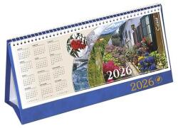 Csízió Asztali naptár képes CSÍZIÓ álló fehér lapos idézetes bőr hatású Öko hátlap kék 2026 (ÁKOK) - robbitairodaszer