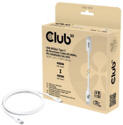 Club 3D CAC-1572 USB-C Apa - USB-C Apa Adat és Töltő Kábel 1.2m - Fehér