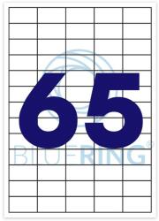 BLUERING Etikett címke, 38, 1x21, 2mm, 100 lap, 65 címke/lap Bluering® - nyomtassingyen