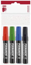 ICO Alkoholos marker készlet, 1-3 mm, kúpos, ICO "Permanent 11", 4 különböző szín (9580007001) - nyomtassingyen