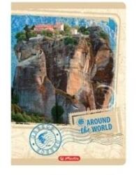 Herlitz Around the World 3D UV soft touch A5 60lapos kockás füzet