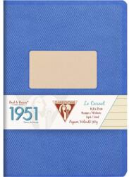 Clairefontaine Tűzött jegyzetfüzet A5 + (14, 8x21cm), 48 lapos, Diktáló, Clairefontaine 1951, Kék (CAI243Albastru)