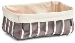 Zeller felszolgáló kosár, fém/pamut, 33x24x13 cm, szürke/krémszínű (ZE-27319)