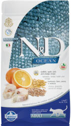 N&D Ocean Cat 3x1, 5kg N&D Ocean Adult egészséges gabona tőkehal & narancs száraz macskatáp