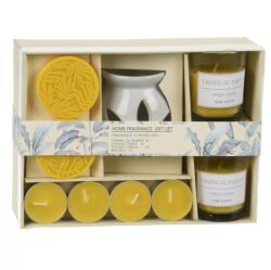 Aroma Di Rogito illatosított szett, kerámia/viasz, 21.5x16x7 cm, friss citrom (KO-CC5061530L)