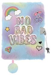 St. Majewski Szivárványos szőrmés kulcsos napló - A/5 - 96 lapos - No bad vibes