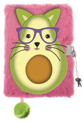 St. Majewski Cicás szőrmés kulcsos napló - A/5 - 96 lapos - Avokádó