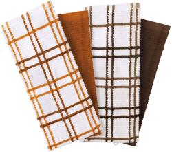 Dilios 4 db-os konyhai törülközőkészlet, 60x40 cm, 400 GSM, 100% pamut, Narancs/Barna