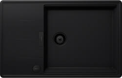 SCHOCK Schock Tia D-100LS konyhai mosogatótálca 780 x 500 mm Cristadur Puro, intenzív fekete és szűrőkosár, távműködtető gomb, túlfolyó takaró Puro (SETTD100LSPUPVPUR)