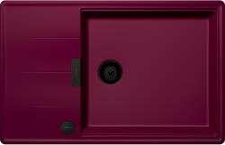 SCHOCK Schock Tia D-100LS konyhai mosogatótálca 780 x 500 mm Cristadur Berry, bogyószín és szűrőkosár, távműködtető gomb, túlfolyó takaró Puro (SETTD100LSBEPVPUR)