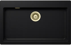 SCHOCK Schock Signus N-100XL konyhai mosogatótálca 790 x 500 mm Cristadur Puro, intenzív fekete és szűrőkosár, túlfolyó takaró White Gold (SETSN100XLPUPVWGO)