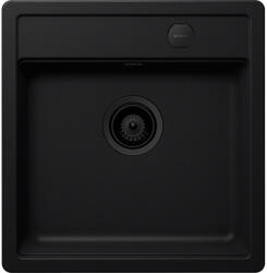 SCHOCK Schock Mono N-100S konyhai mosogatótálca 490 x 510 mm Cristadur Puro, intenzív fekete és szűrőkosár, távműködtető gomb, túlfolyó takaró Puro (SETMN100SPUPVPUR)