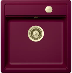 SCHOCK Schock Mono N-100S konyhai mosogatótálca 490 x 510 mm Cristadur Berry, bogyószín és szűrőkosár, távműködtető gomb, túlfolyó takaró White Gold (SETMN100SBEPVWGO)