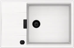 SCHOCK Schock Tia D-100LS konyhai mosogatótálca 780 x 500 mm Cristadur Polaris, hófehér és szűrőkosár, távműködtető gomb, túlfolyó takaró Puro (SETTD100LSPOPVPUR)