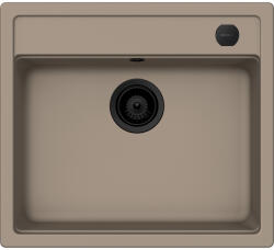 SCHOCK Schock Mono N-100 konyhai mosogatótálca 570 x 510 mm Cristadur Twilight, taupe szürke és szűrőkosár, távműködtető gomb, túlfolyó takaró Puro (SETMN100TWPVPUR)