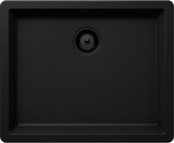 SCHOCK Schock Greenwich N-100L konyhai mosogatótálca 556 x 456 mm Cristadur Puro, intenzív fekete és szűrőkosár, túlfolyó takaró Puro (SETGN100LPUPVPUR)