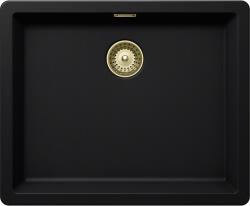 SCHOCK Schock Greenwich N-100L konyhai mosogatótálca 556 x 456 mm Cristadur Puro, intenzív fekete és szűrőkosár, túlfolyó takaró White Gold (SETGN100LPUPVWGO)