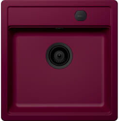 SCHOCK Schock Mono N-100S konyhai mosogatótálca 490 x 510 mm Cristadur Berry, bogyószín és szűrőkosár, távműködtető gomb, túlfolyó takaró Puro (SETMN100SBEPVPUR)