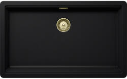 SCHOCK Schock Greenwich N-100XL konyhai mosogatótálca 750 x 456 mm Cristadur Puro, intenzív fekete és szűrőkosár, túlfolyó takaró White Gold (SETGN100XLPUPVWGO)