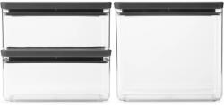 Brabantia 3db-os tárolóedény készlet - sötétszürke 2x1, 5L + 3, 5L (230783)