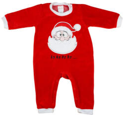 Asti Mikulás hosszú ujjú piros plüss karácsonyi rugdalózó