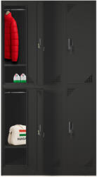 ARTEMISZ® | ADAMS Rövid ajtós öltözőszekrény 6 rekeszes - FEKETE (ADAMS-B6-2)