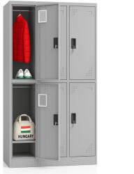 ARTEMISZ® | ADAMS Rövid ajtós öltözőszekrény 6 rekeszes - Szürke (ADAMS-G6-2)