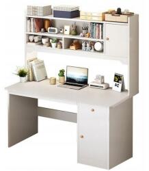 Fodym számítógépasztal, íróasztal könyvespolccal, 120cm, fehér