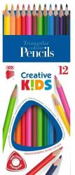 ICO Creative Kids: set de creioane colorate triunghiulare - 12 buc (7140148002)