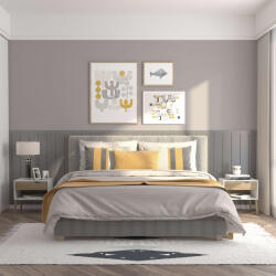 Homcom 2 db modern éjjeliszekrény készlet, 50x39x51 cm, fehér/világosbarna