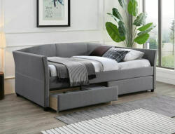 SIGNAL MEBLE Lanta Elegance Szürke Szövet Egyszemélyes Ágy Tárolófiókkal